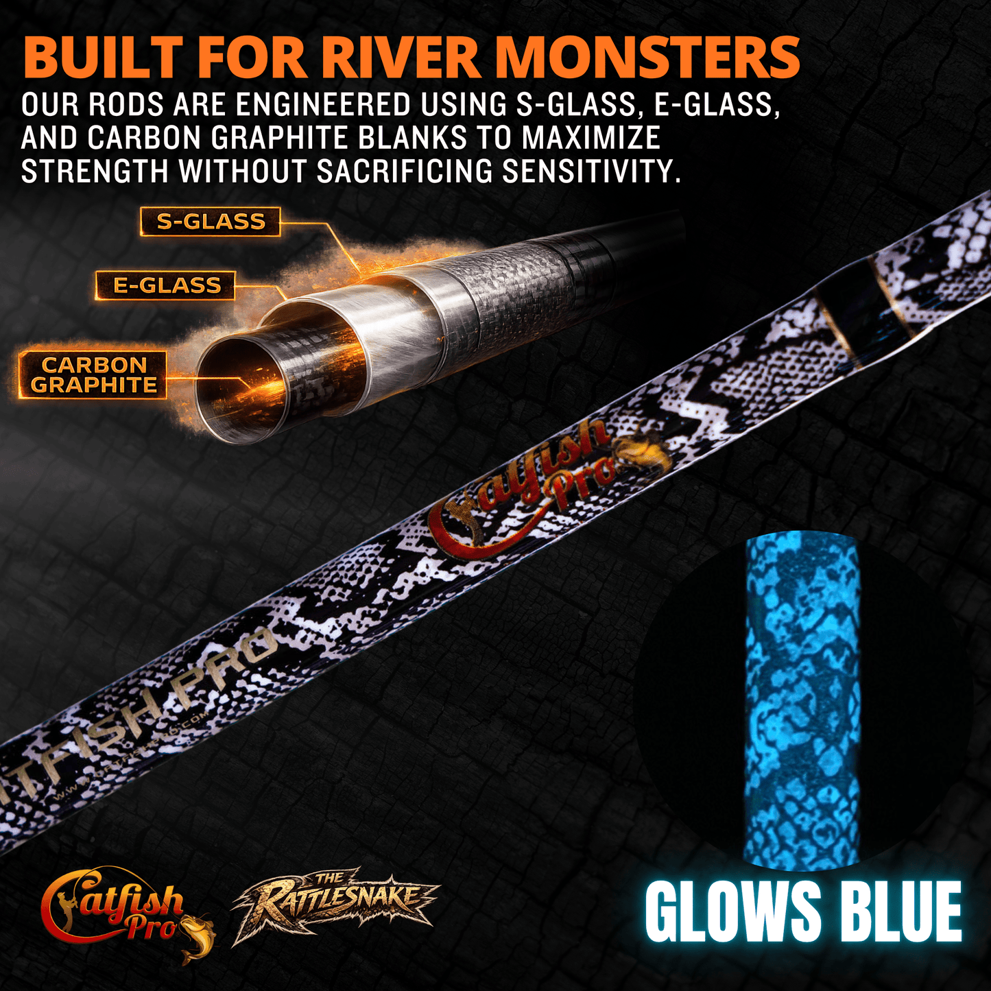 1 of 220 The Rattlesnake Casting Rod - Limited Edition Rod Catfish Pro