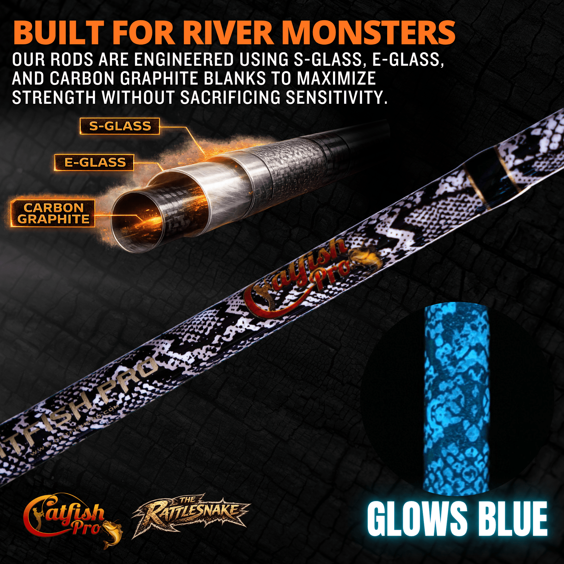 1 of 220 The Rattlesnake Casting Rod - Limited Edition Rod Catfish Pro