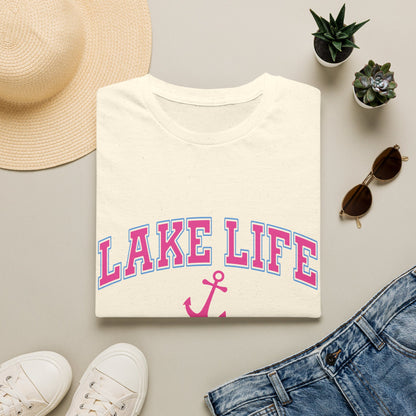 Lake Life T-Shirt — Pink Anchor Summer Tee