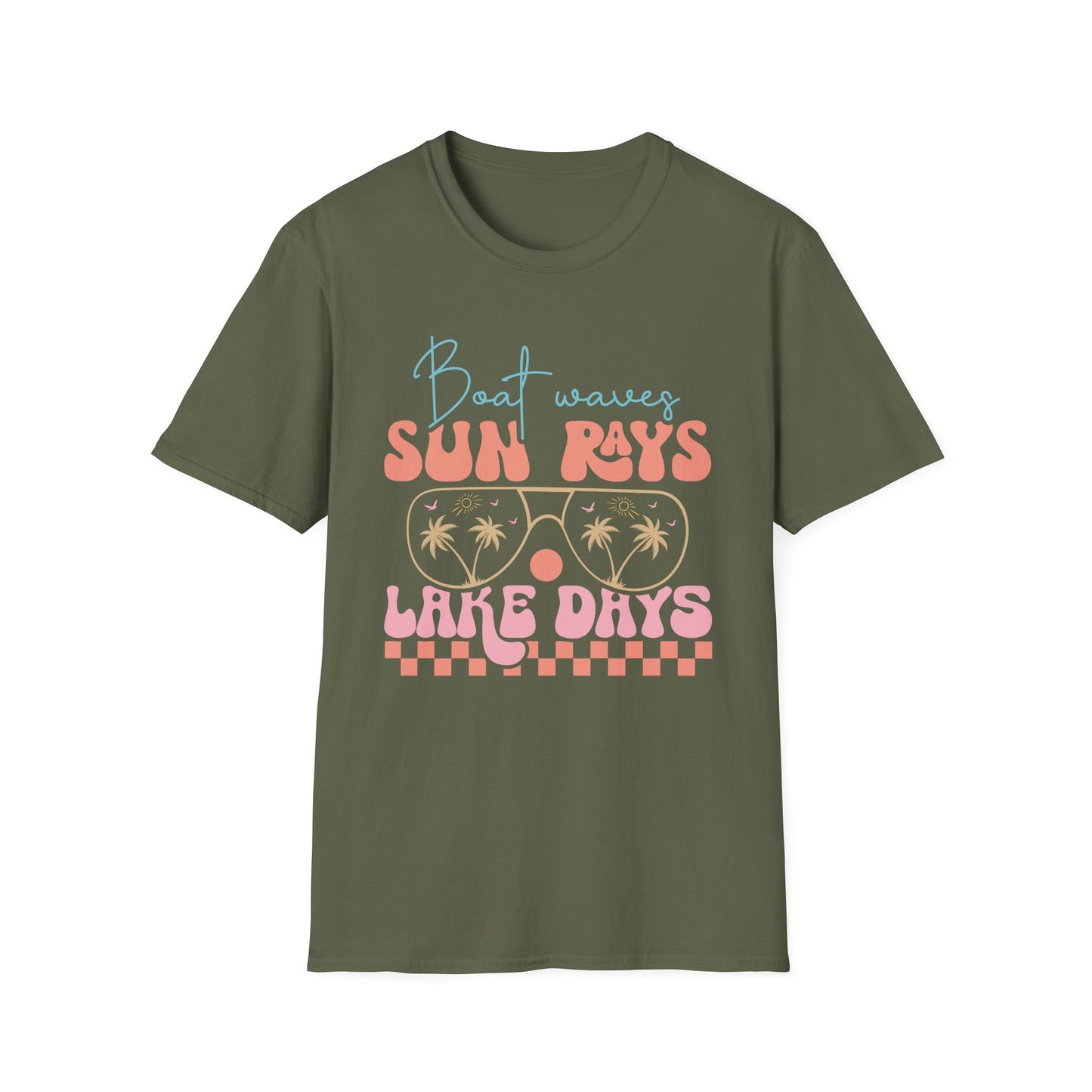 "Boat Waves Sun Rays Lake Days" Vintage Beach Tee