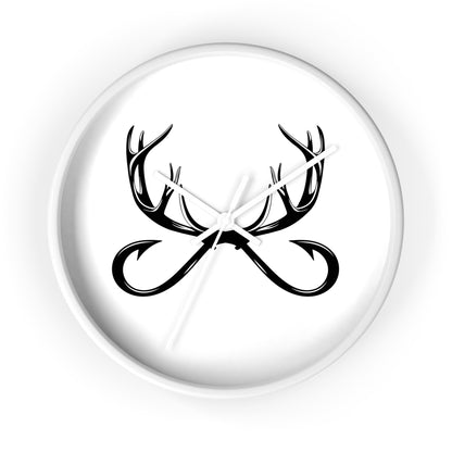 Antler Infinity Wall Clock — Modern Rustic Deer Antlers Decor