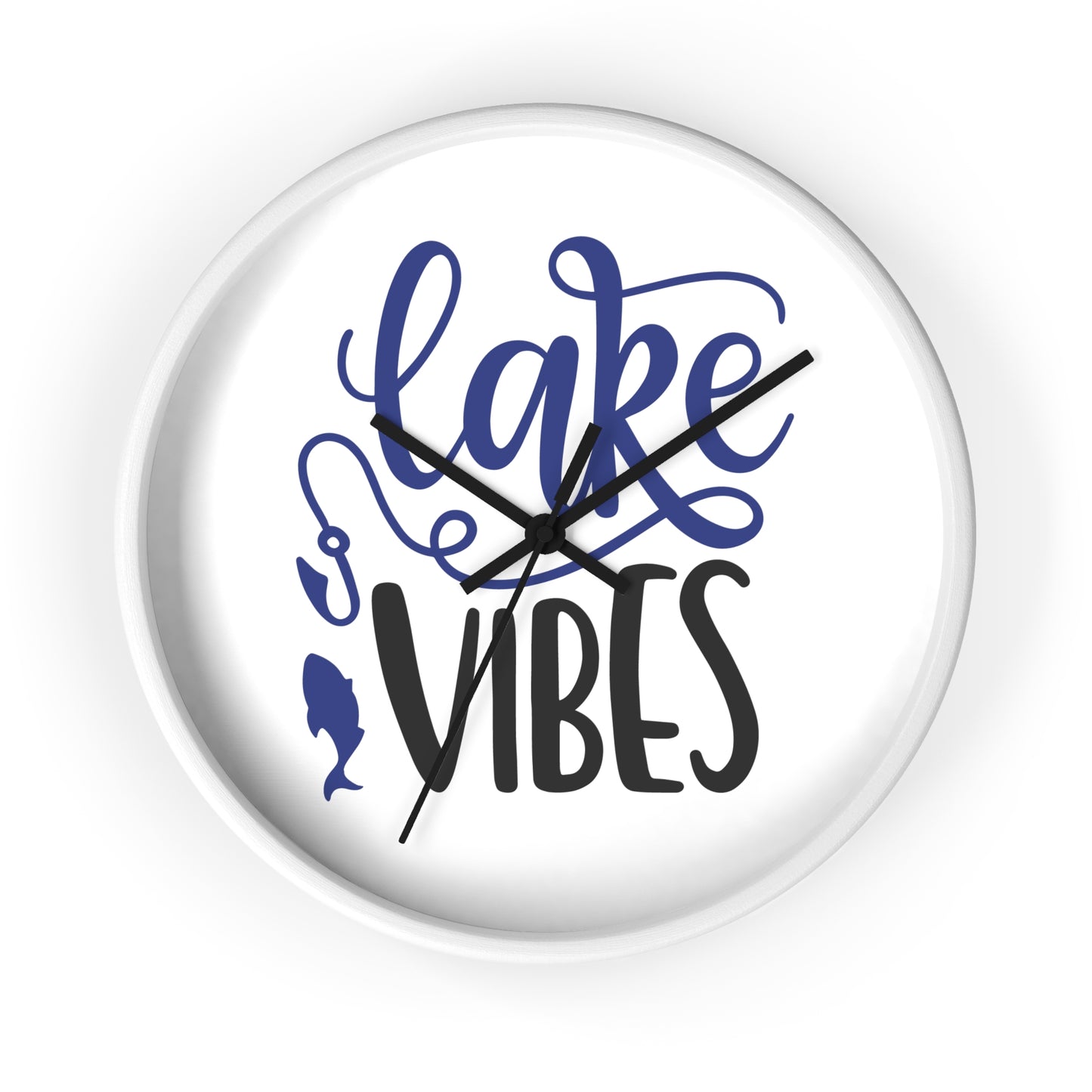 Lake Vibes Wall Clock — Nautical Fishing Cabin Decor