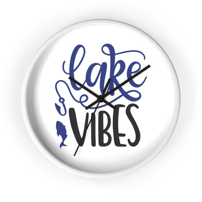 Lake Vibes Wall Clock — Nautical Fishing Cabin Decor
