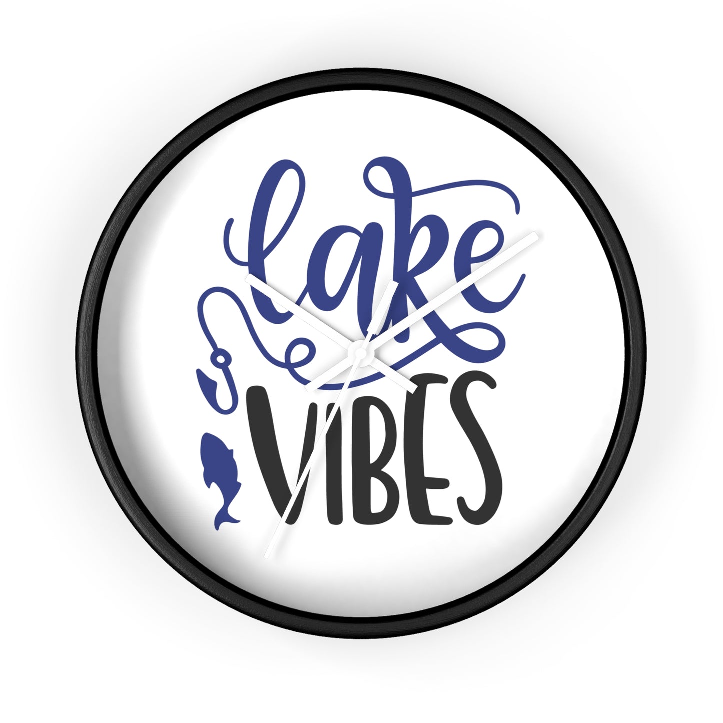 Lake Vibes Wall Clock — Nautical Fishing Cabin Decor
