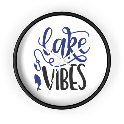 Lake Vibes Wall Clock — Nautical Fishing Cabin Decor