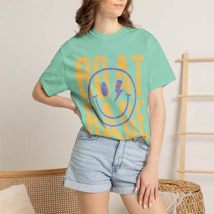 Boat Babe T‑Shirt — Retro Smiley Nautical Graphic Tee