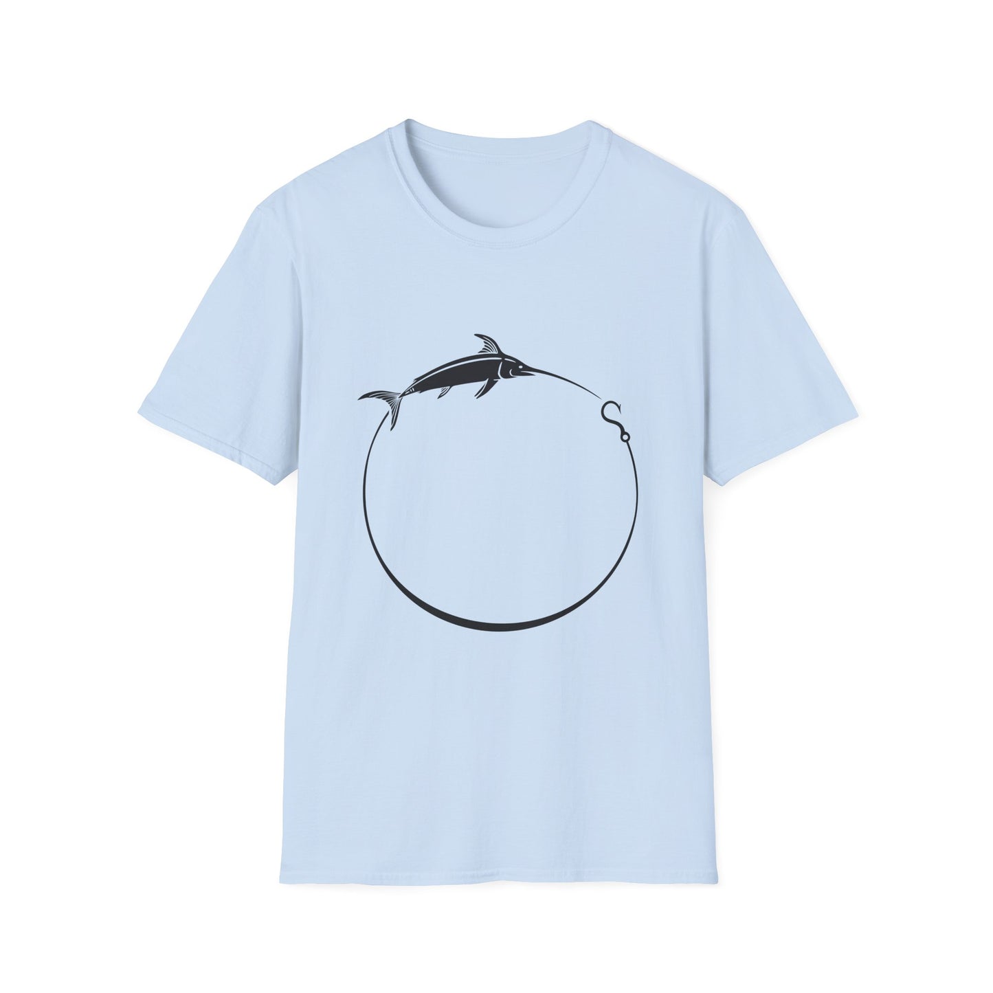 Marlin Circle Fishing T-Shirt — Minimalist Sailfish Angler Tee