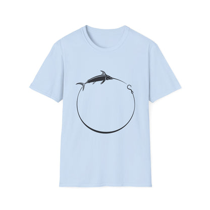 Marlin Circle Fishing T-Shirt — Minimalist Sailfish Angler Tee