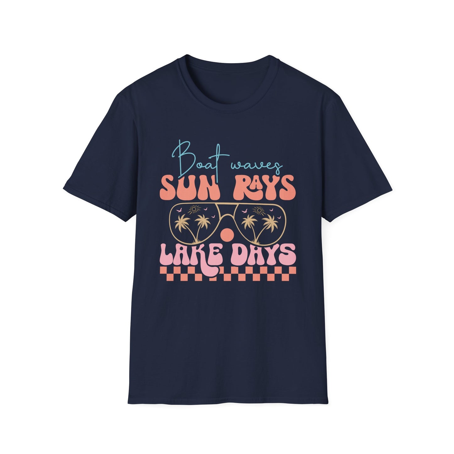 "Boat Waves Sun Rays Lake Days" Vintage Beach Tee