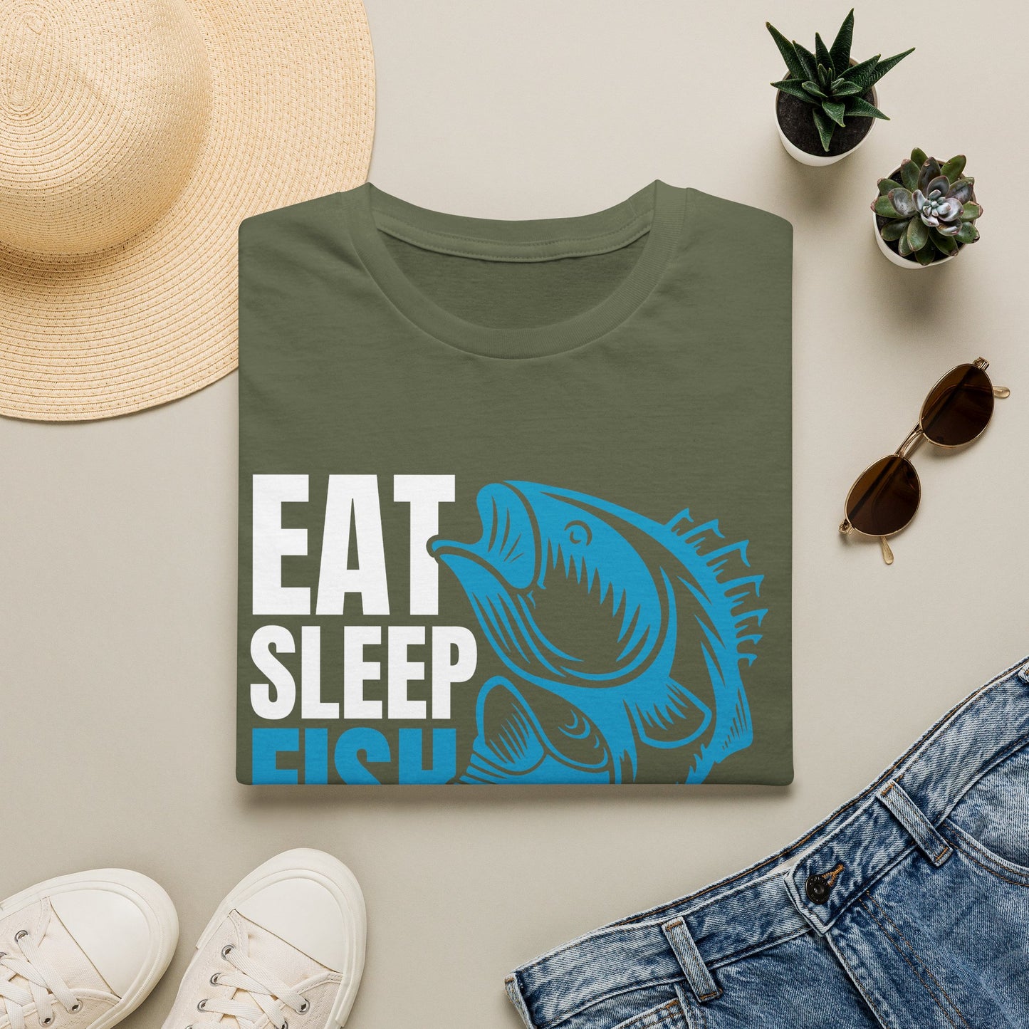 Fishing Tee — Blue Bass Graphic Fish Shirt