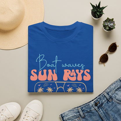 "Boat Waves Sun Rays Lake Days" Vintage Beach Tee