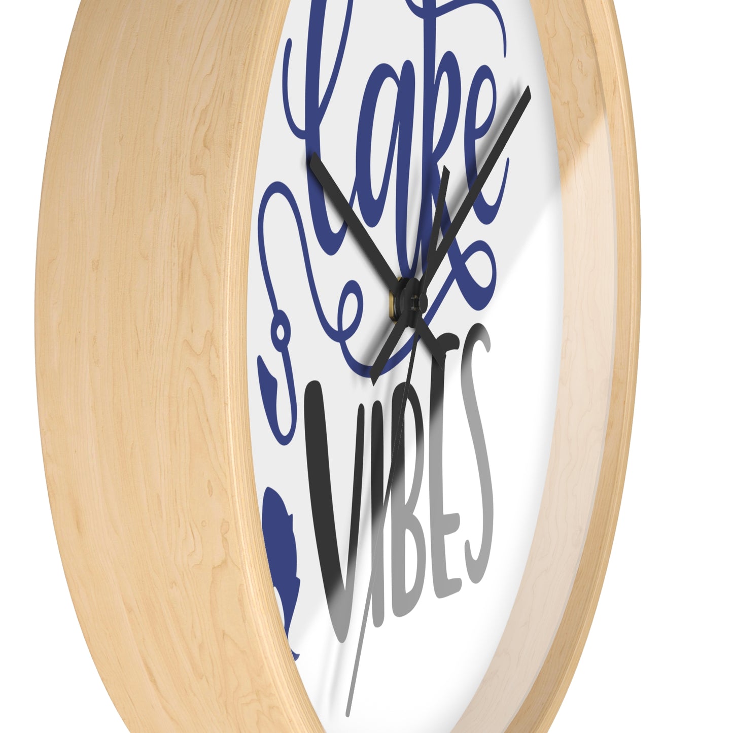 Lake Vibes Wall Clock — Nautical Fishing Cabin Decor