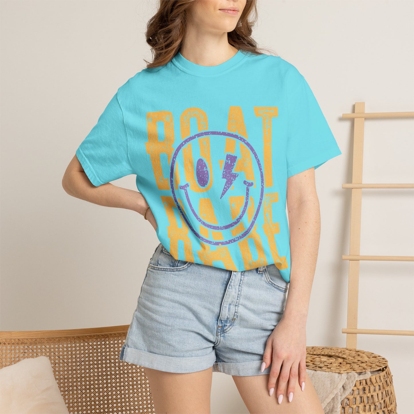 Boat Babe T‑Shirt — Retro Smiley Nautical Graphic Tee