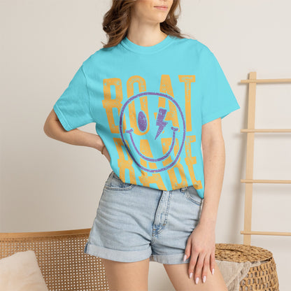 Boat Babe T‑Shirt — Retro Smiley Nautical Graphic Tee