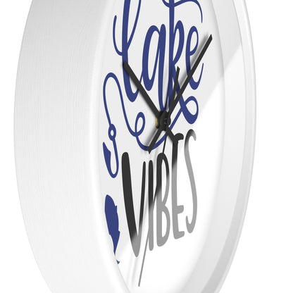 Lake Vibes Wall Clock — Nautical Fishing Cabin Decor