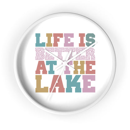 Life Is Better at the Lake Wall Clock — Colorful Cabin & Lake House Decor