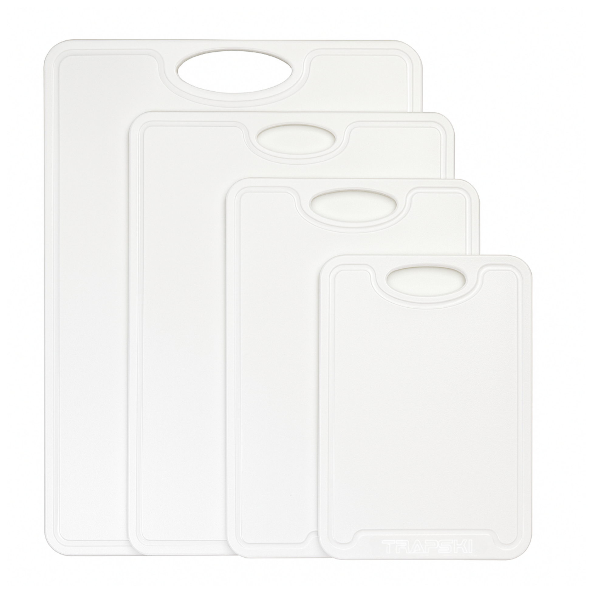 TRAPSKI Premium 1/2 Inch Thick HDPE Cutting Boards | Food-Grade Kitchen Prep Surface | Juice Grooves | Made in the USA TRAPSKI