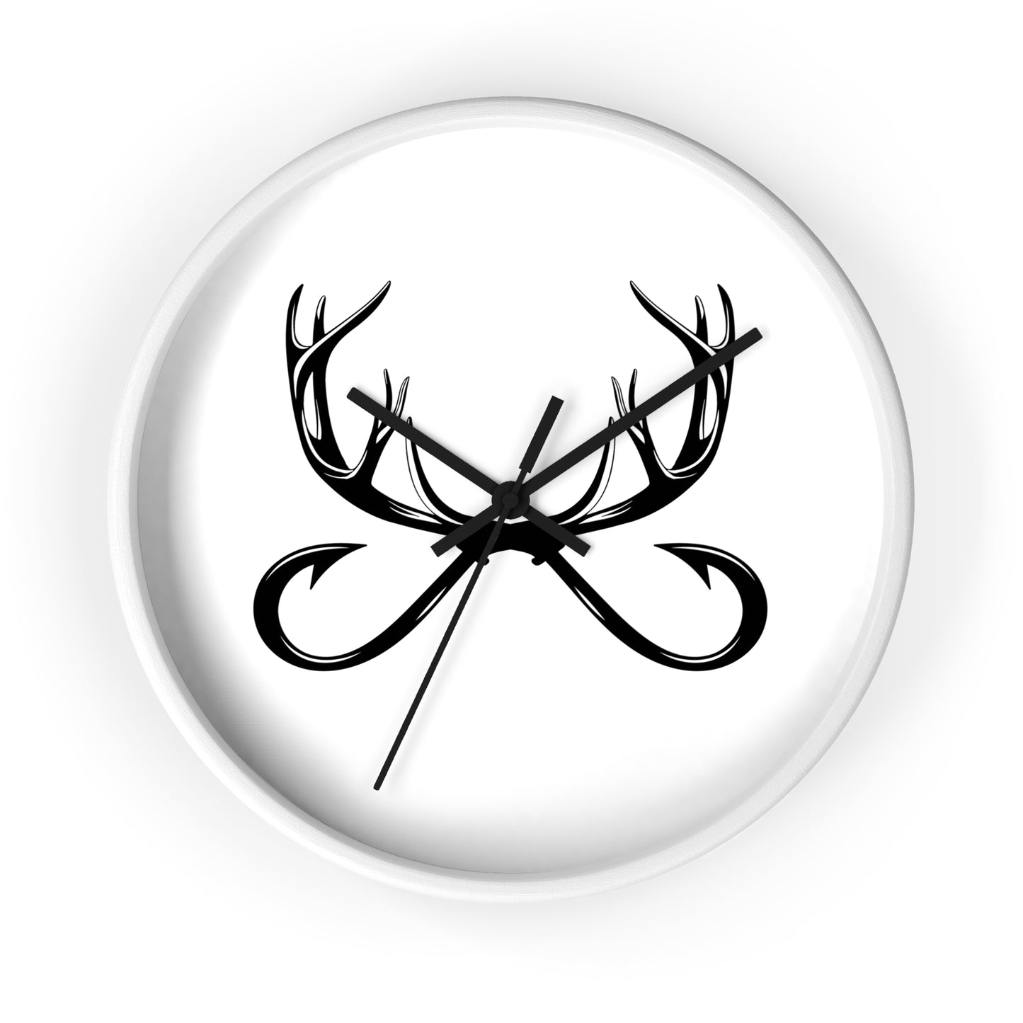 Antler Infinity Wall Clock — Modern Rustic Deer Antlers Decor