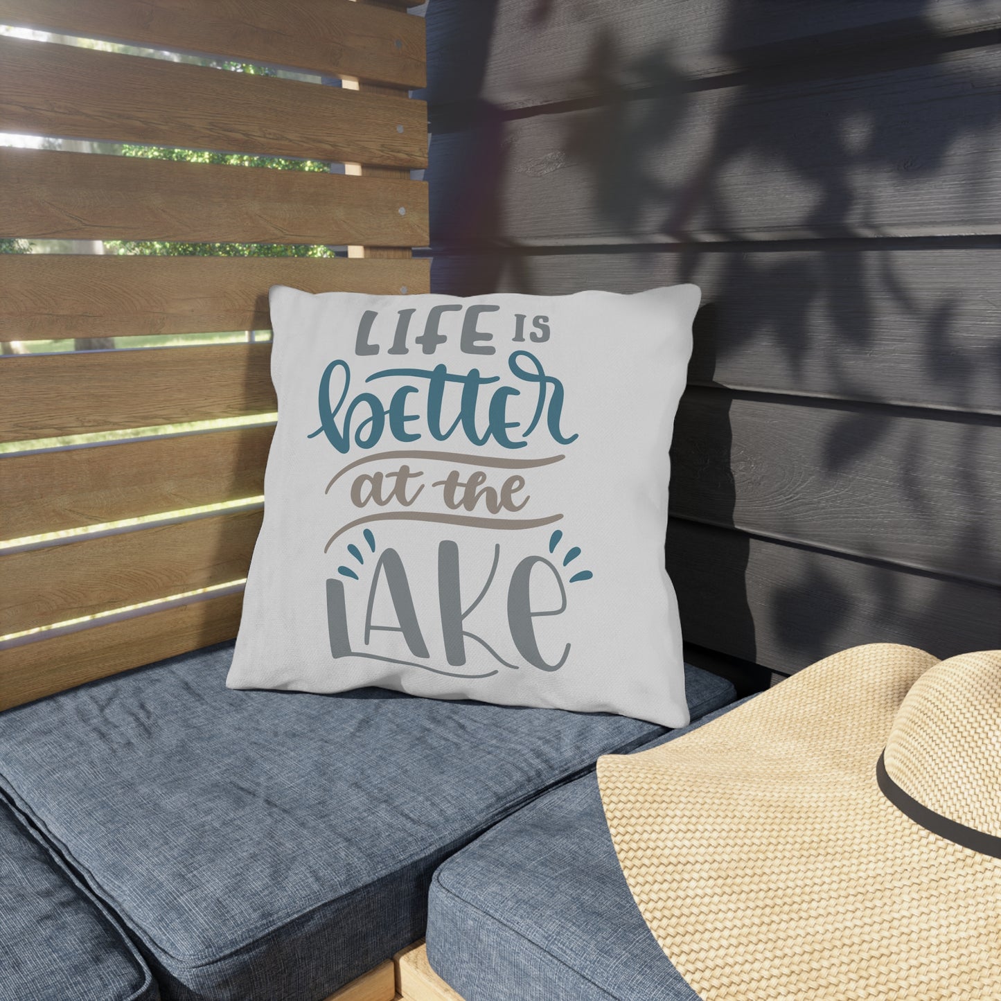 "Life Is Better at the Lake" Decorative Lake House Throw Pillow