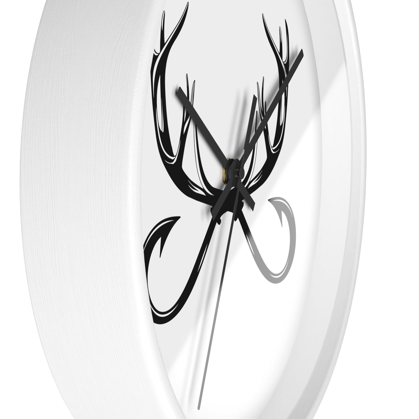 Antler Infinity Wall Clock — Modern Rustic Deer Antlers Decor