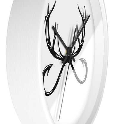 Antler Infinity Wall Clock — Modern Rustic Deer Antlers Decor