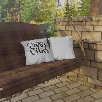 Ocean Vibes Outdoor Pillow — Beachy Coastal Decorative Throw Cushion