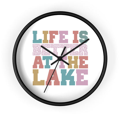 Life Is Better at the Lake Wall Clock — Colorful Cabin & Lake House Decor