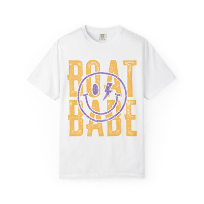 Boat Babe T‑Shirt — Retro Smiley Nautical Graphic Tee