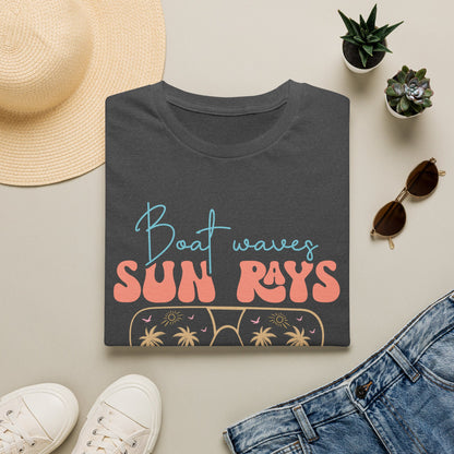 "Boat Waves Sun Rays Lake Days" Vintage Beach Tee