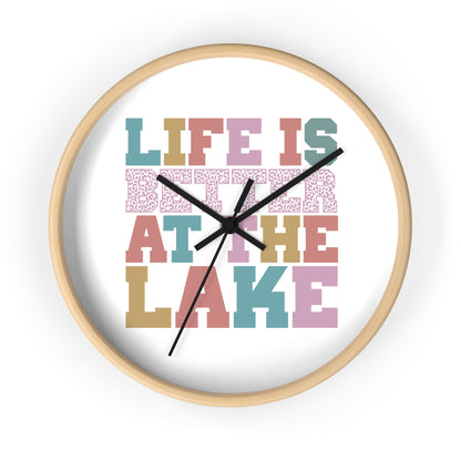 Life Is Better at the Lake Wall Clock — Colorful Cabin & Lake House Decor