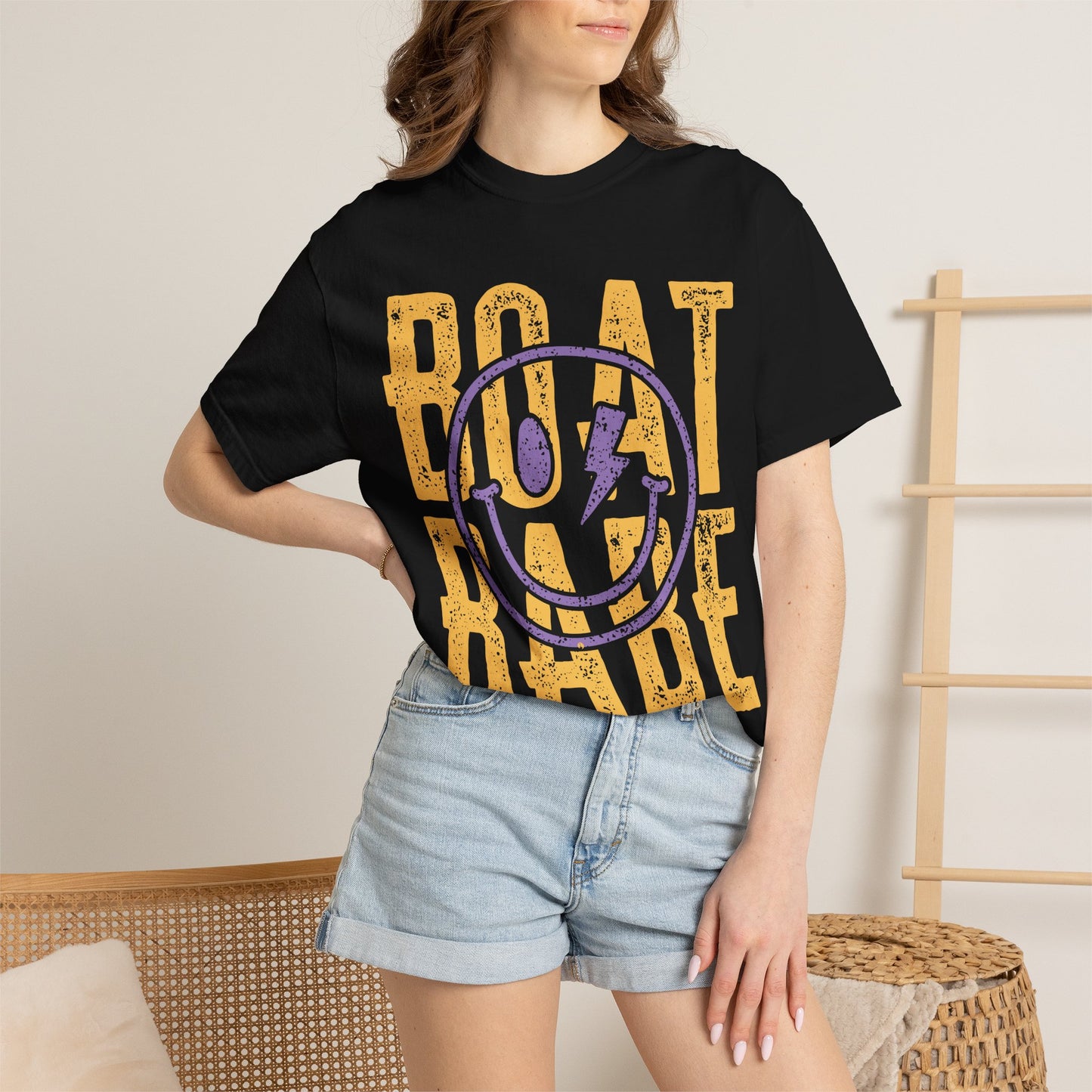Boat Babe T‑Shirt — Retro Smiley Nautical Graphic Tee