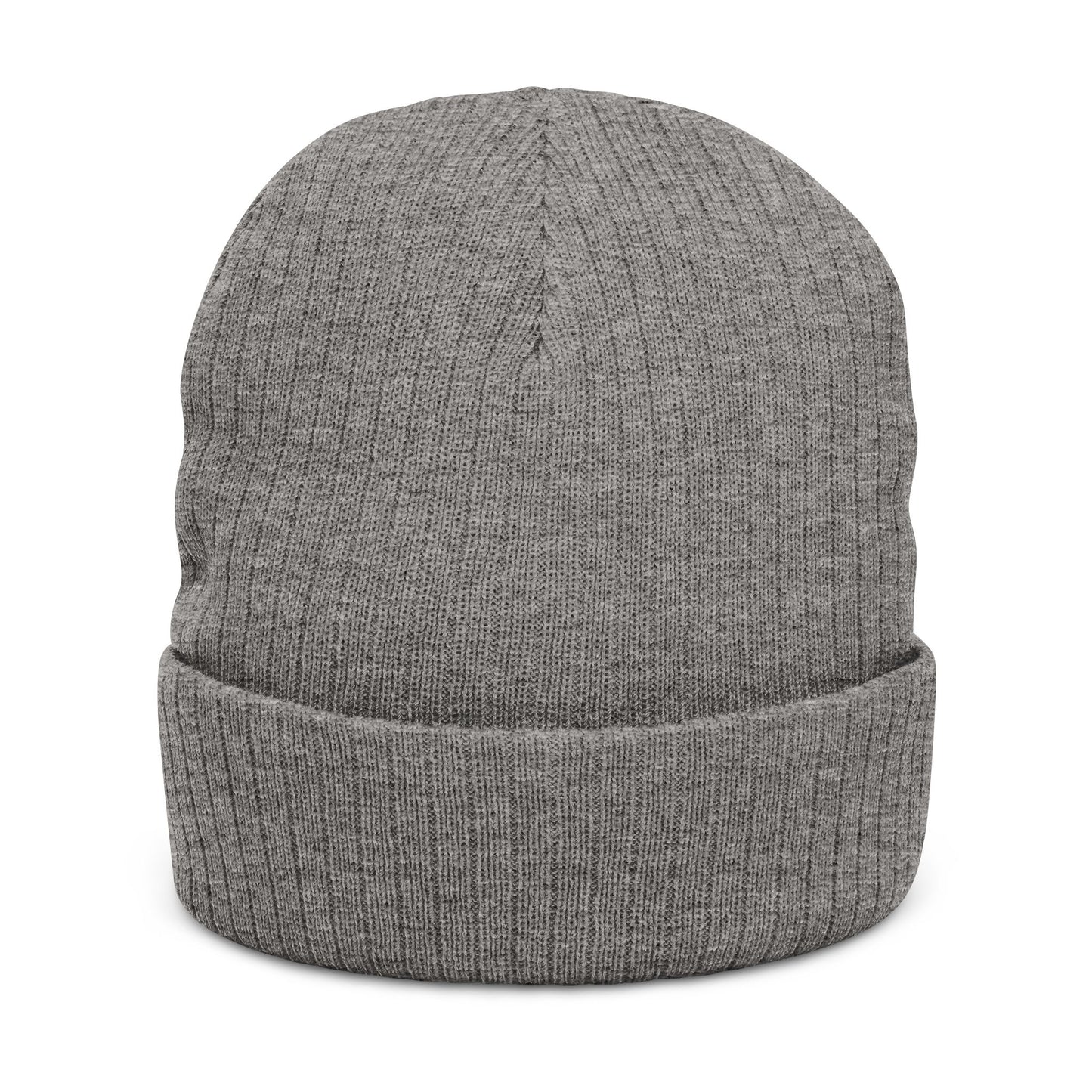 'Fish Krack' Ribbed Knit Beanie – Cozy Winter Skull & Rose Cuffed Hat
