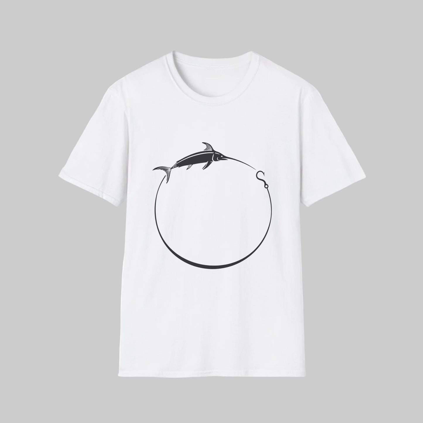 Marlin Circle Fishing T-Shirt — Minimalist Sailfish Angler Tee