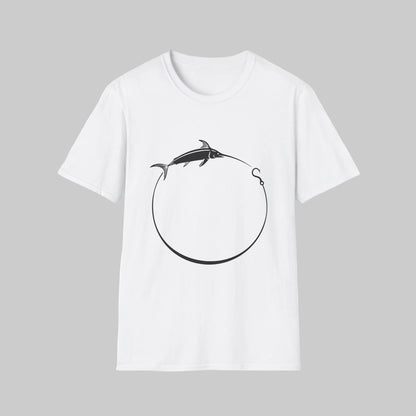 Marlin Circle Fishing T-Shirt — Minimalist Sailfish Angler Tee