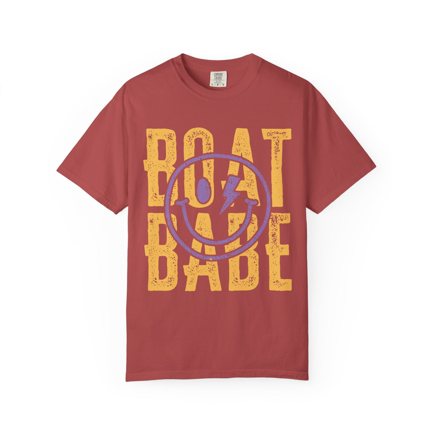 Boat Babe T‑Shirt — Retro Smiley Nautical Graphic Tee