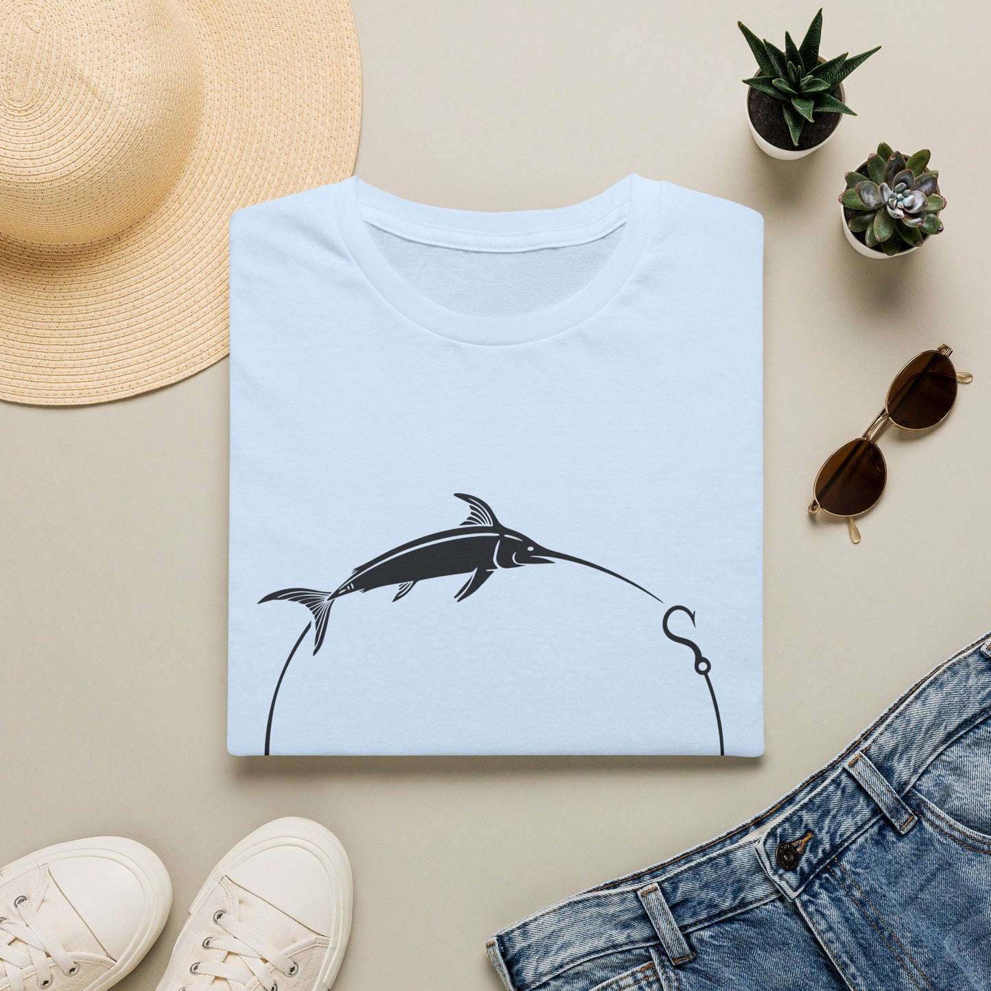 Marlin Circle Fishing T-Shirt — Minimalist Sailfish Angler Tee