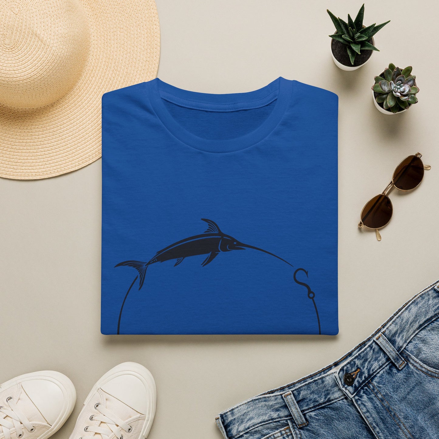 Marlin Circle Fishing T-Shirt — Minimalist Sailfish Angler Tee