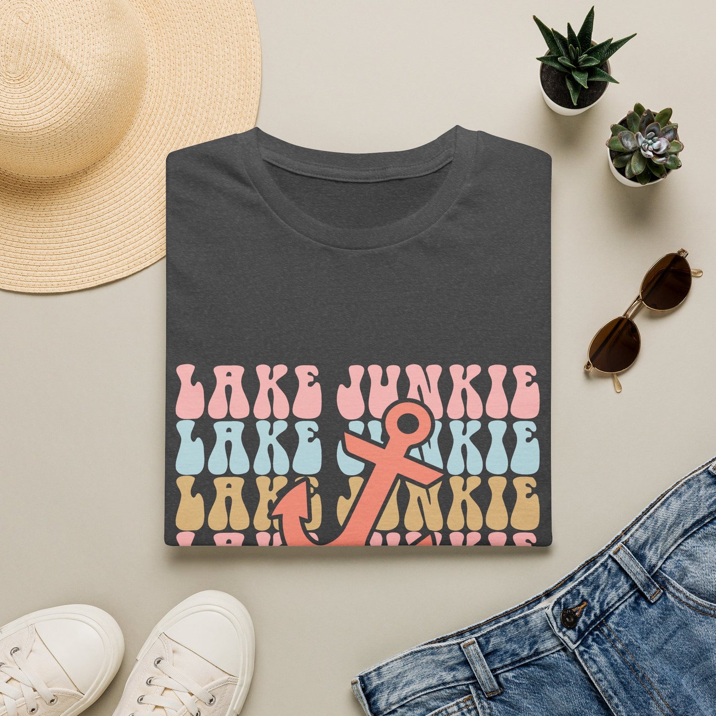 Lake Junkie Anchor T-Shirt — Retro Beach Vibes Tee