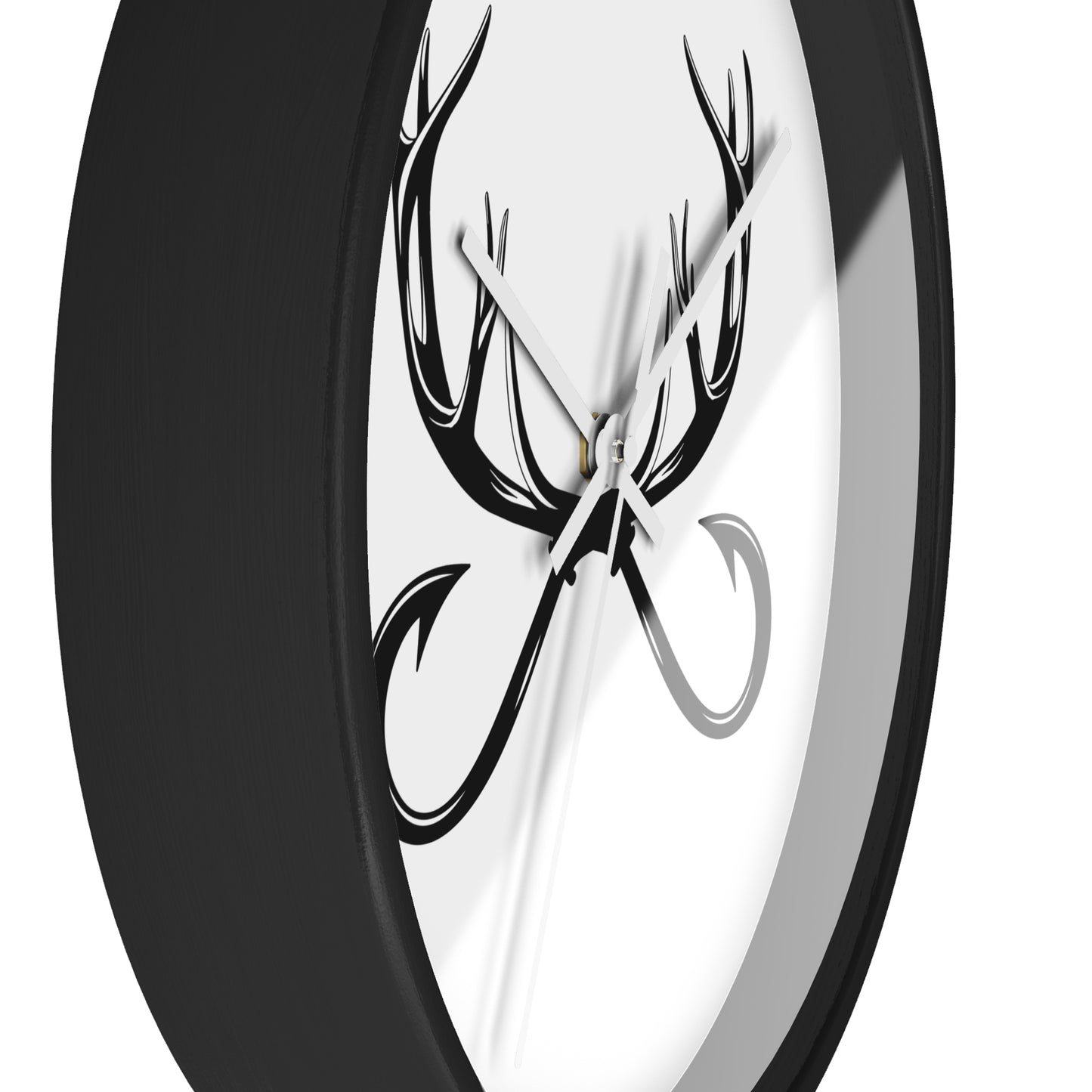 Antler Infinity Wall Clock — Modern Rustic Deer Antlers Decor