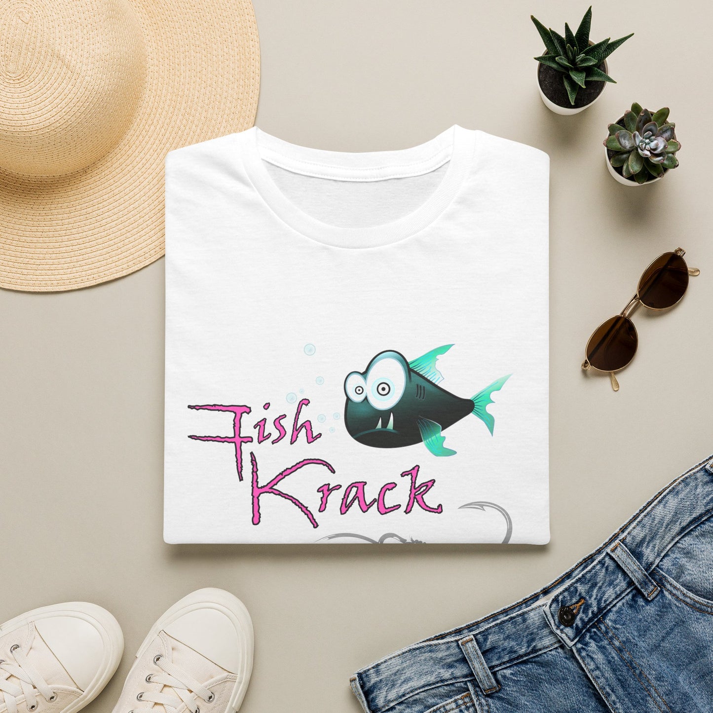Fish Krack T-Shirt — Cute Cartoon Fish Graphic Tee for Fishermen & Ocean Lovers
