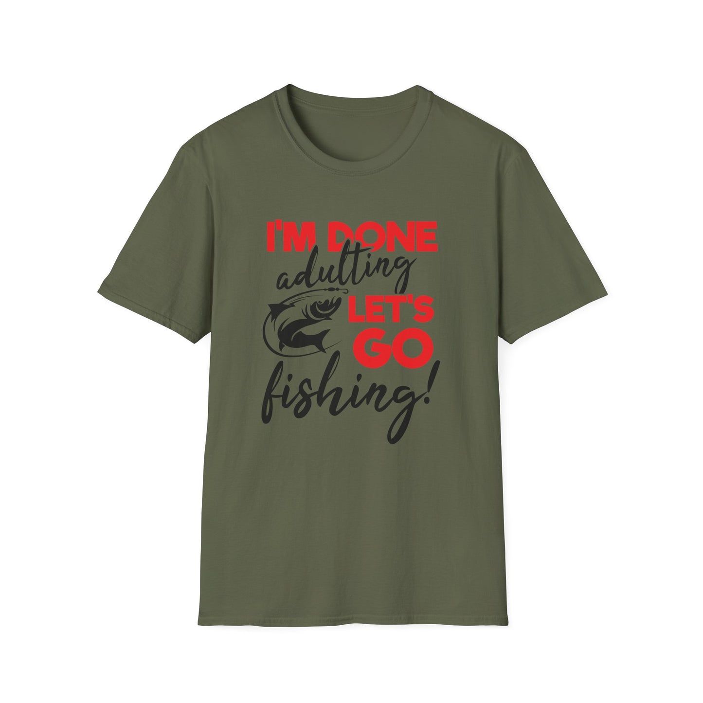 "I'm Done Adulting, Let's Go Fishing!"  Fishing T‑Shirt