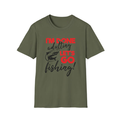 "I'm Done Adulting, Let's Go Fishing!"  Fishing T‑Shirt