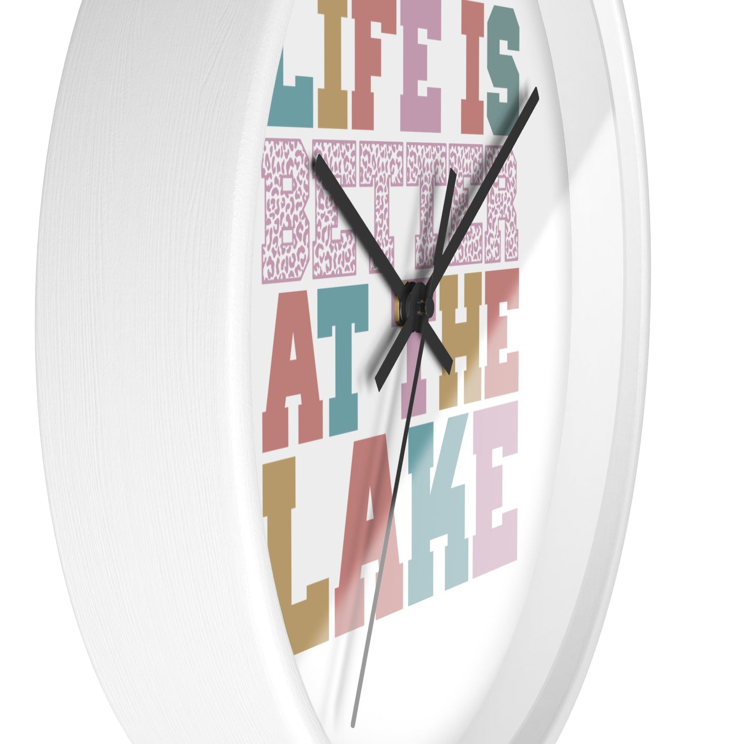 Life Is Better at the Lake Wall Clock — Colorful Cabin & Lake House Decor