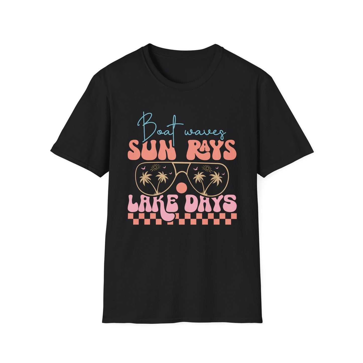 "Boat Waves Sun Rays Lake Days" Vintage Beach Tee