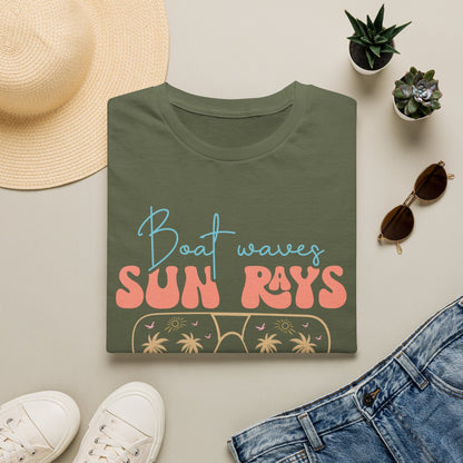 "Boat Waves Sun Rays Lake Days" Vintage Beach Tee