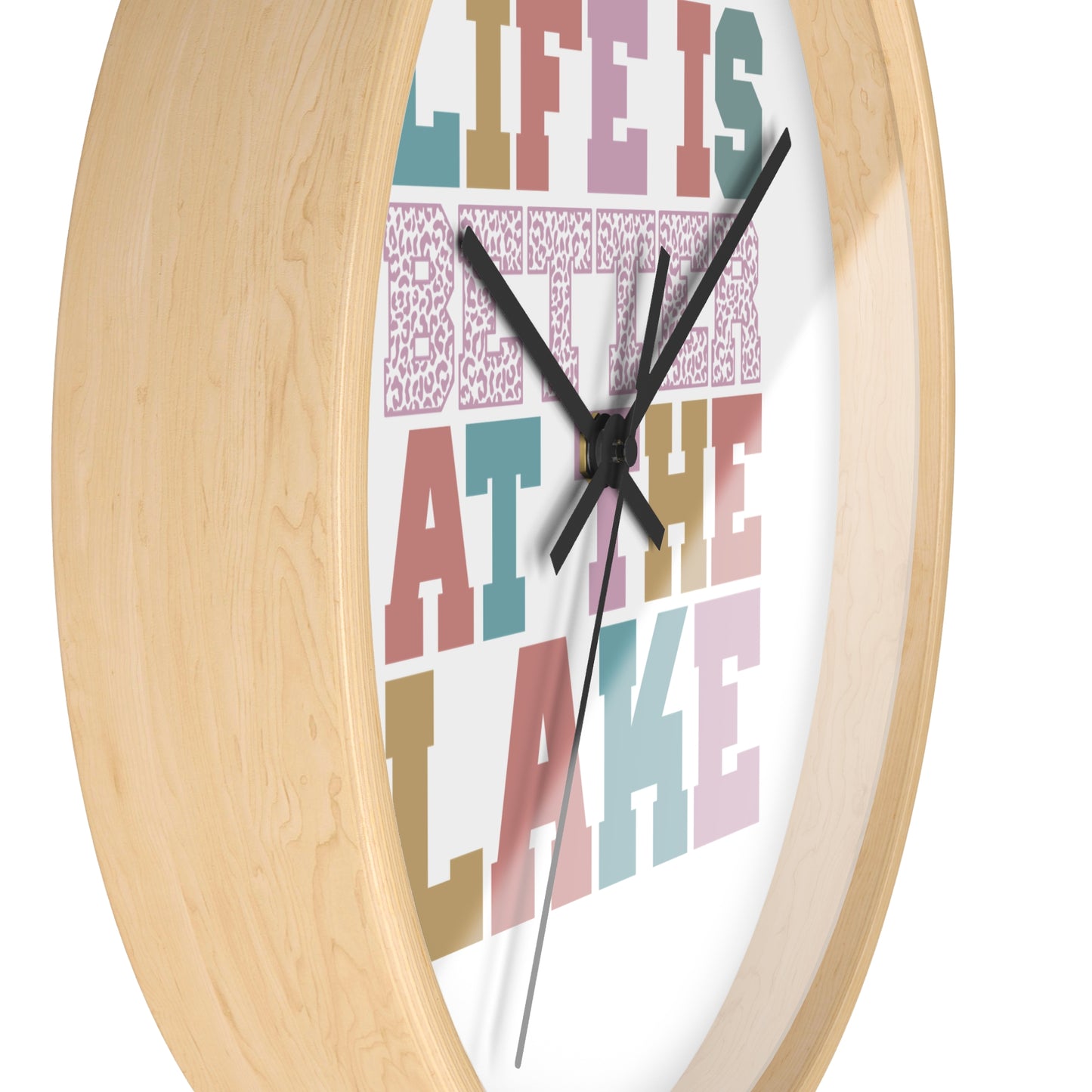 Life Is Better at the Lake Wall Clock — Colorful Cabin & Lake House Decor