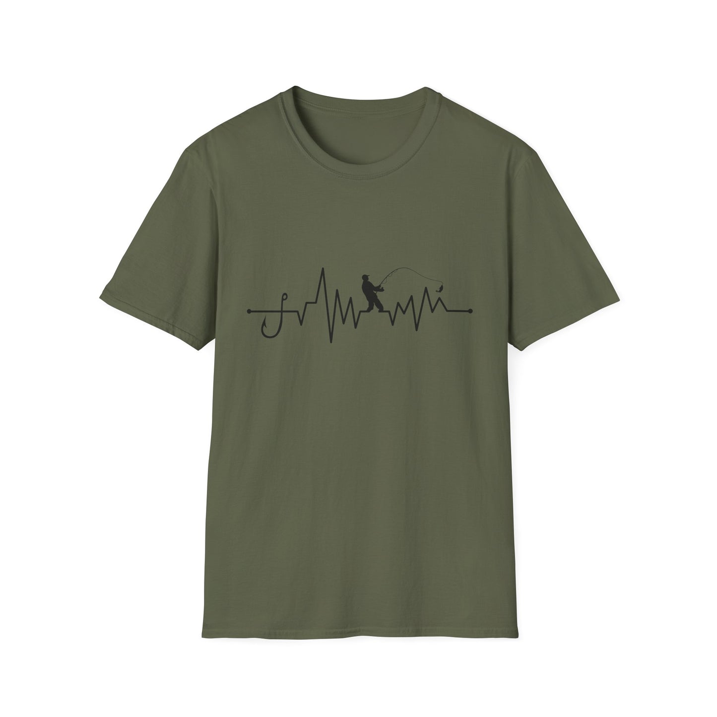 Fishing Heartbeat T-Shirt — Angler Pulse Graphic Tee