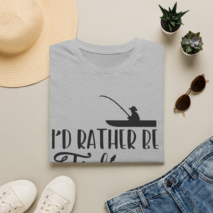 I'd Rather Be Fishing T-Shirt — Fisherman Silhouette Tee