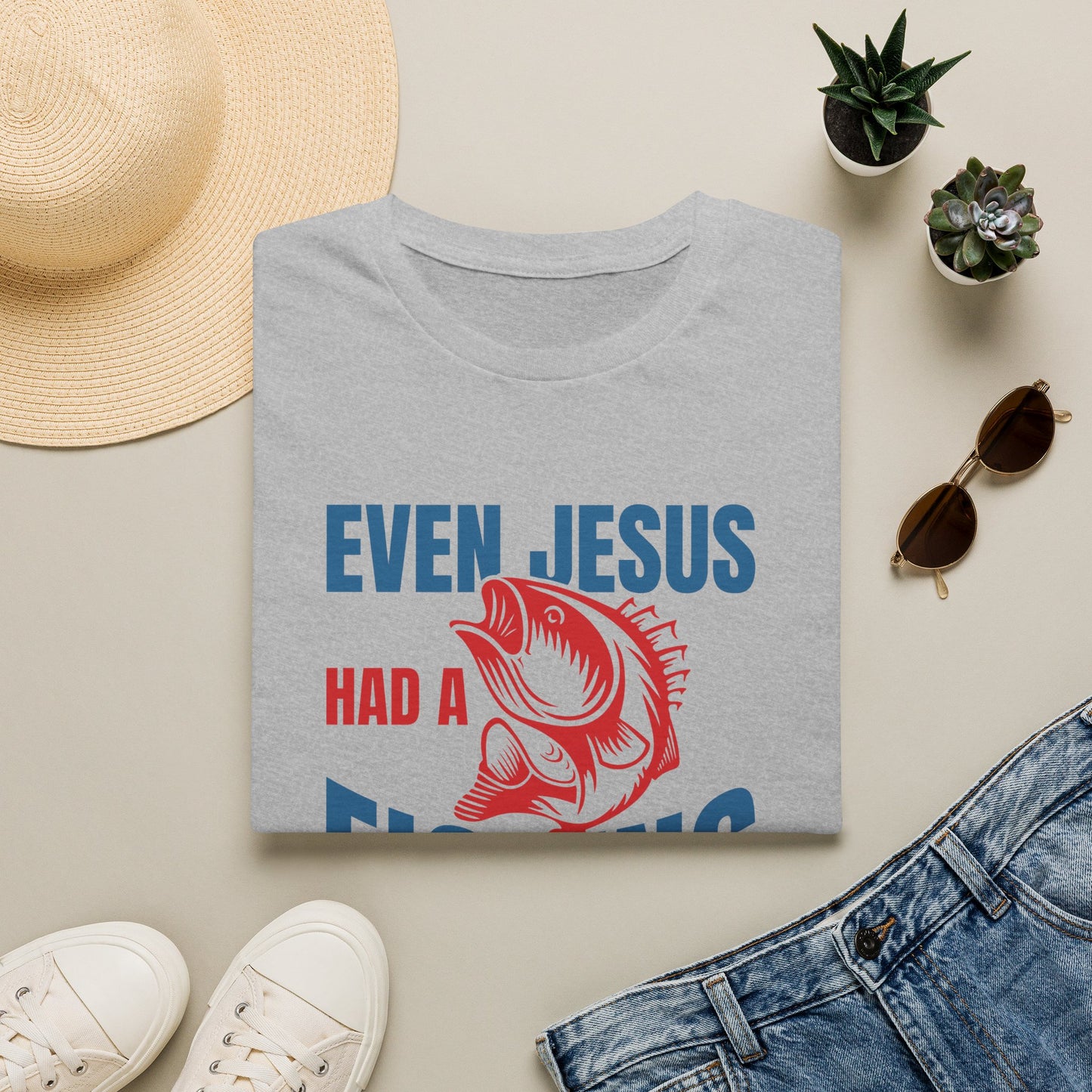 Fishing T-Shirt — "Even Jesus Had a Fishing Story" Christian Fishing Tee