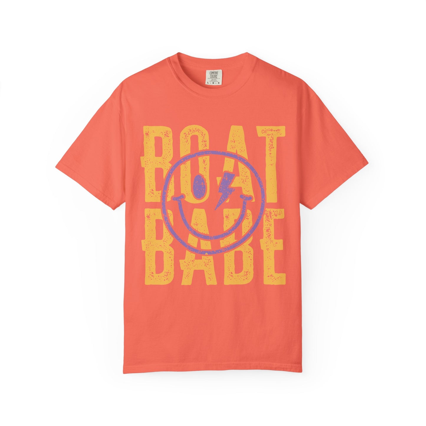 Boat Babe T‑Shirt — Retro Smiley Nautical Graphic Tee